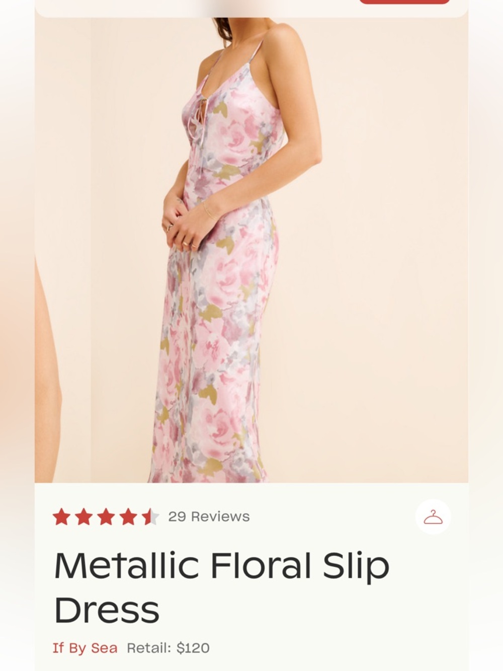 Metallic Floral Slip Dress - Pink Floral